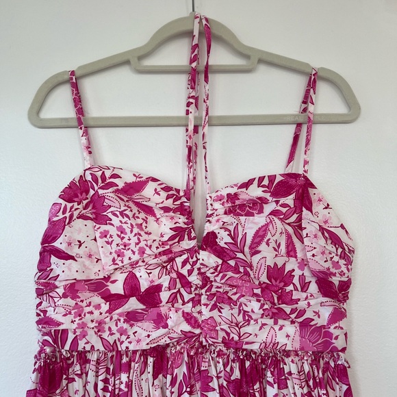 AQUA Floral Print Halter Mini Dress - Picture 9 of 11